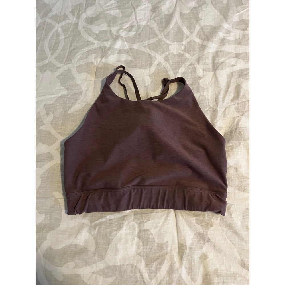 Beyond Yoga Spacedye High Neck Strappy Back Sports Bra Mocha Brown Large L